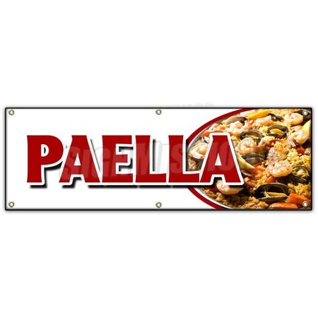 Signmission PAELLA BANNER SIGN spanish seafood clam shrimp mussel rice special food B-72 Paella